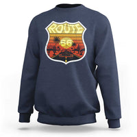 Retro Route Highway 66 Sweatshirt Vintage Americana Road Trip