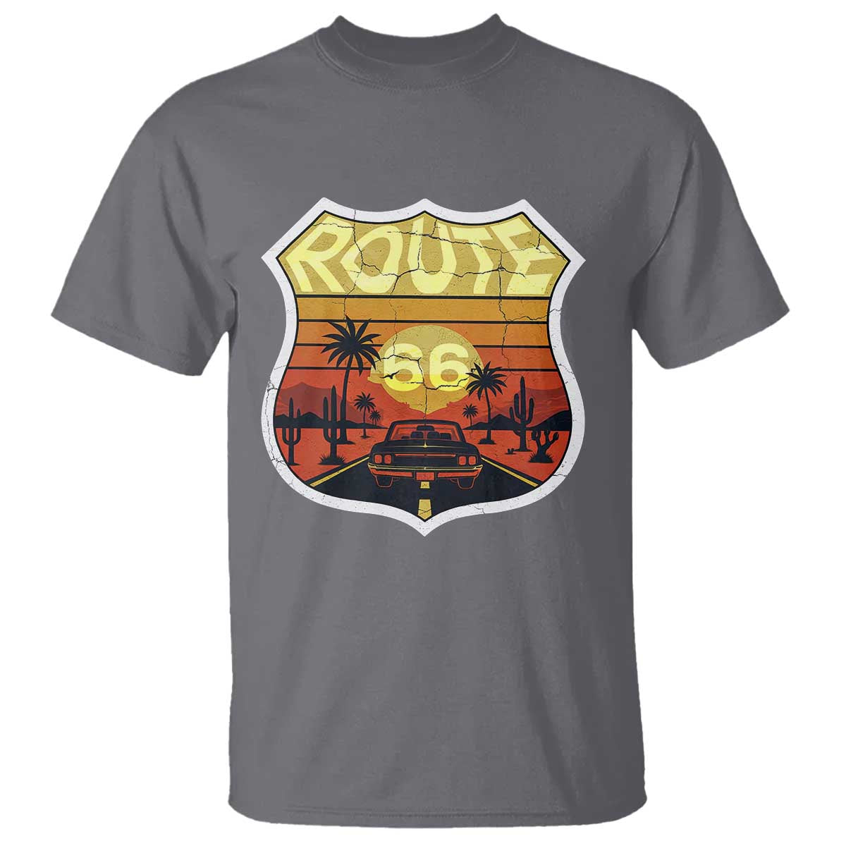Retro Route Highway 66 T Shirt Vintage Americana Road Trip