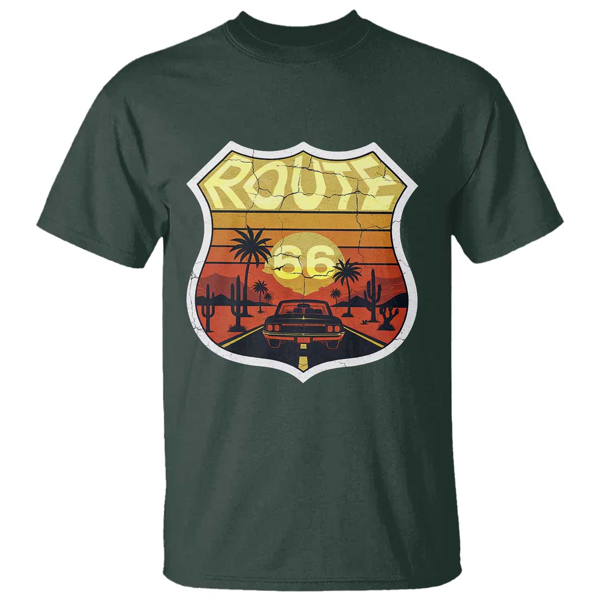 Retro Route Highway 66 T Shirt Vintage Americana Road Trip