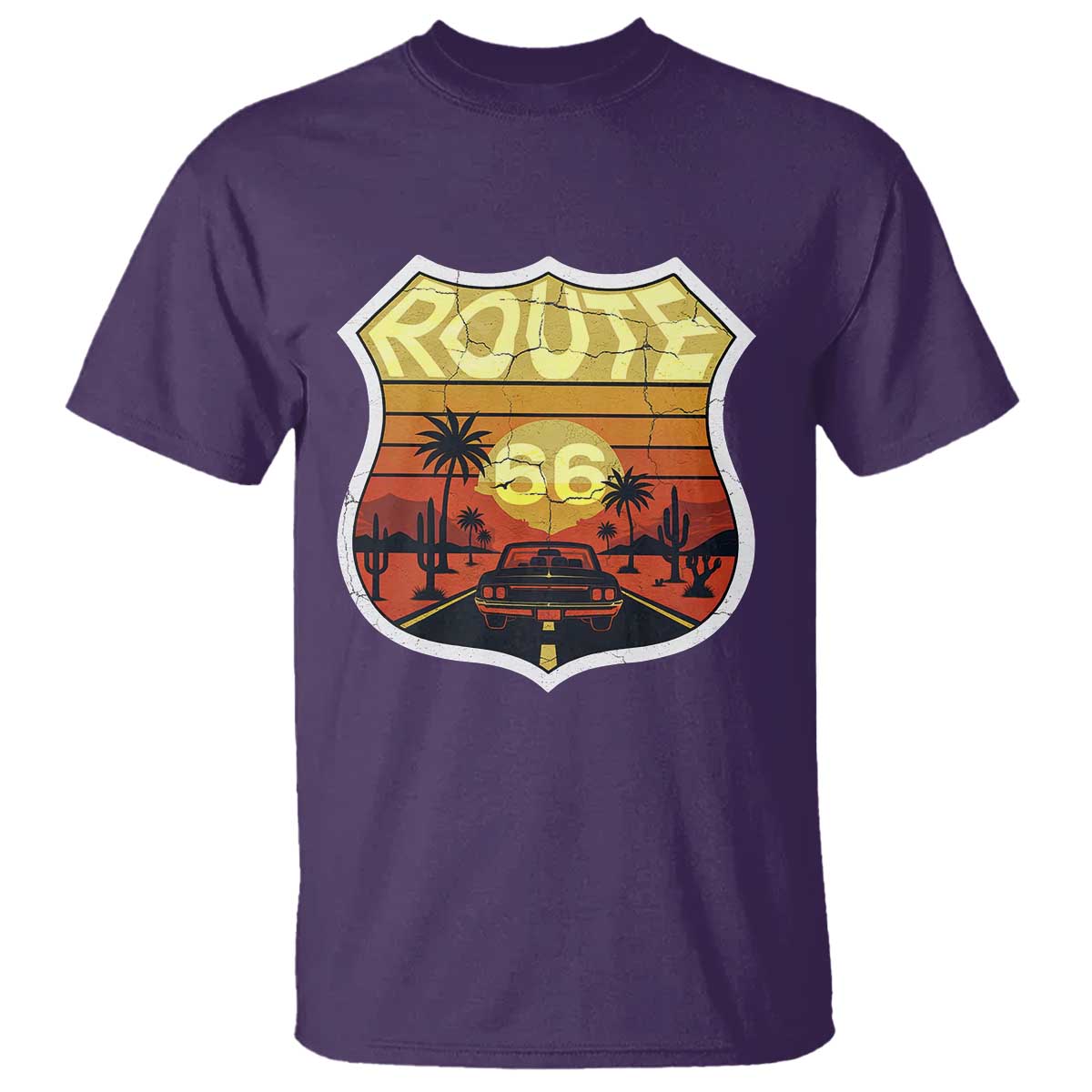 Retro Route Highway 66 T Shirt Vintage Americana Road Trip