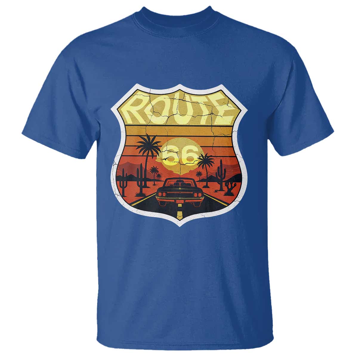 Retro Route Highway 66 T Shirt Vintage Americana Road Trip