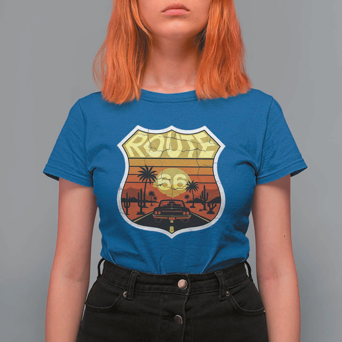 Retro Route Highway 66 T Shirt For Women Vintage Americana Road Trip