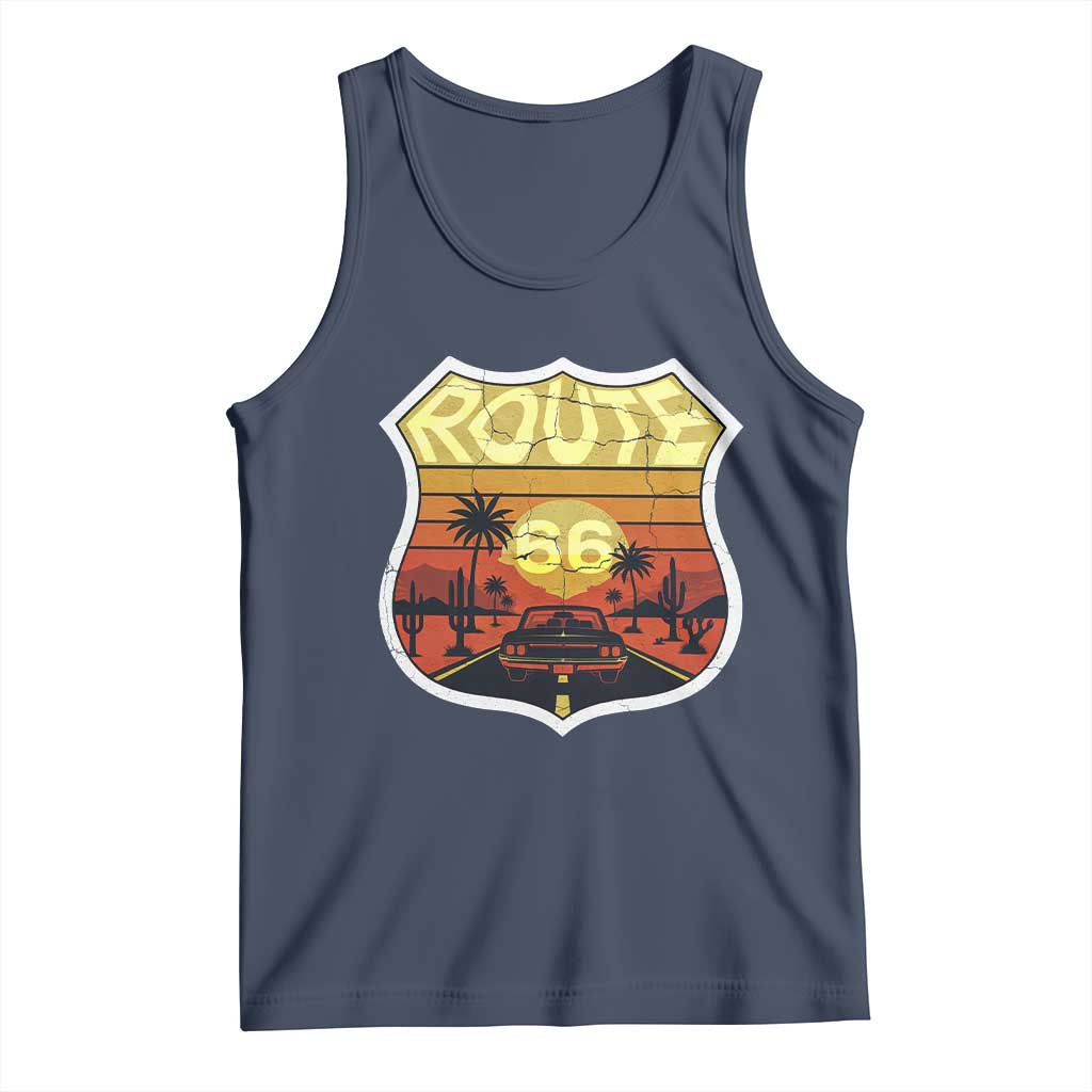 Retro Route Highway 66 Tank Top Vintage Americana Road Trip