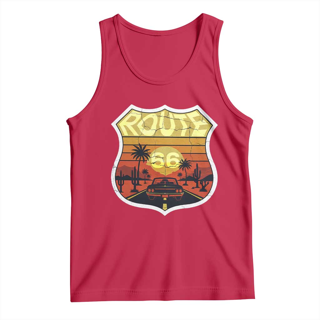 Retro Route Highway 66 Tank Top Vintage Americana Road Trip