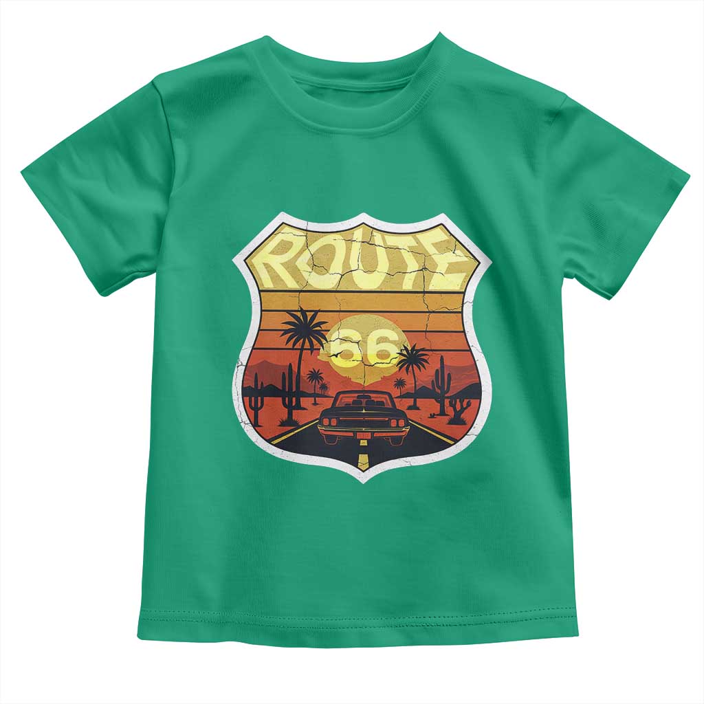 Retro Route Highway 66 Toddler T Shirt Vintage Americana Road Trip