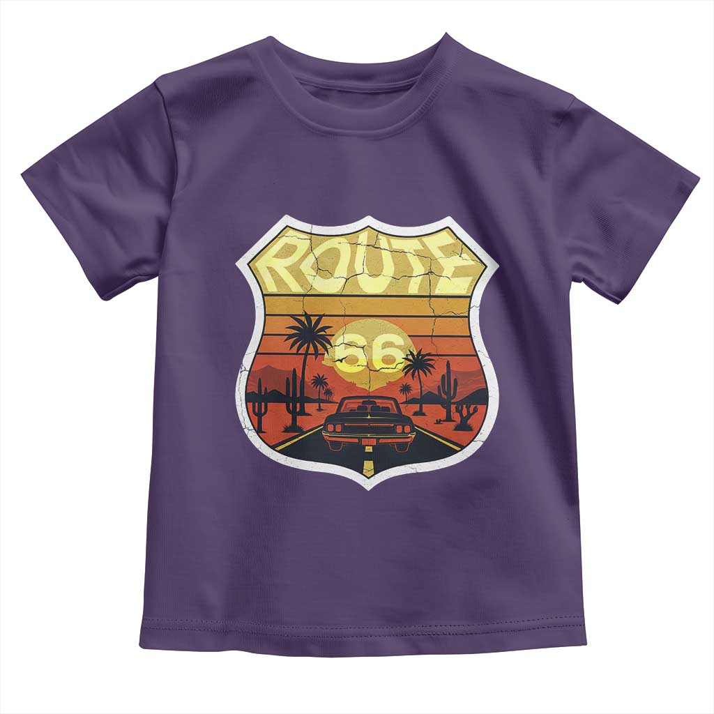 Retro Route Highway 66 Toddler T Shirt Vintage Americana Road Trip