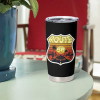 Retro Route Highway 66 Tumbler Cup Vintage Americana Road Trip