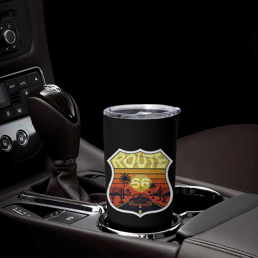 Retro Route Highway 66 Tumbler Cup Vintage Americana Road Trip