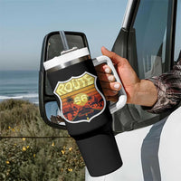 Retro Route Highway 66 Tumbler With Handle Vintage Americana Road Trip