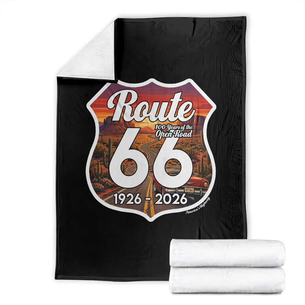 Route Highway 66 Centennial Throw Blanket Vintage Distressed Americas Highway