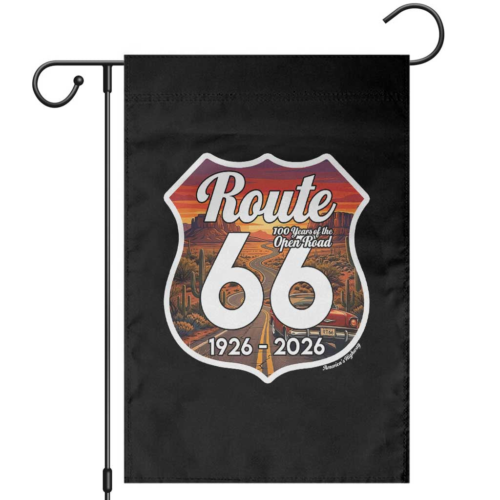 Route Highway 66 Centennial Garden Flag Vintage Distressed Americas Highway