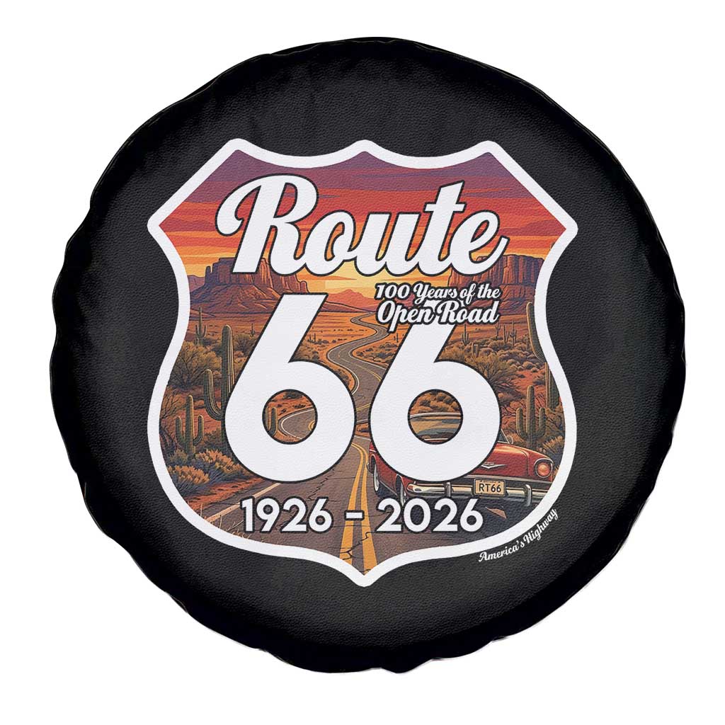 Route Highway 66 Centennial Spare Tire Cover Vintage Distressed Americas Highway