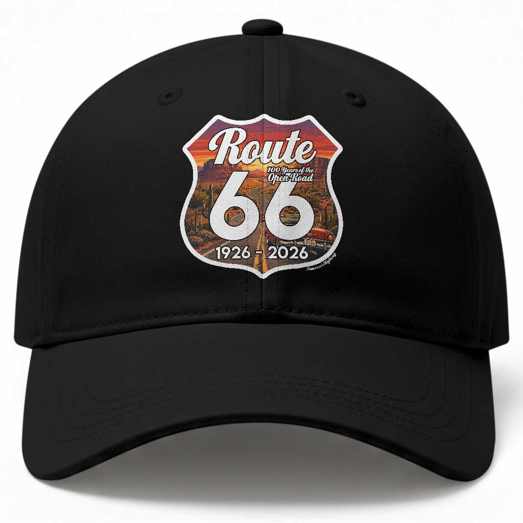 Route Highway 66 Centennial Baseball Cap Vintage Distressed Americas Highway