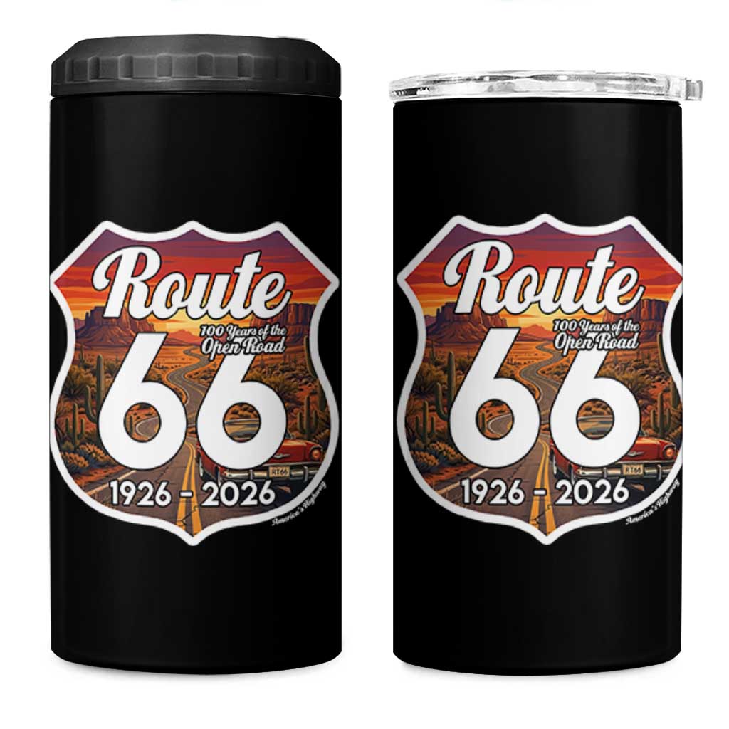 Route Highway 66 Centennial 4 in 1 Can Cooler Tumbler Vintage Distressed Americas Highway