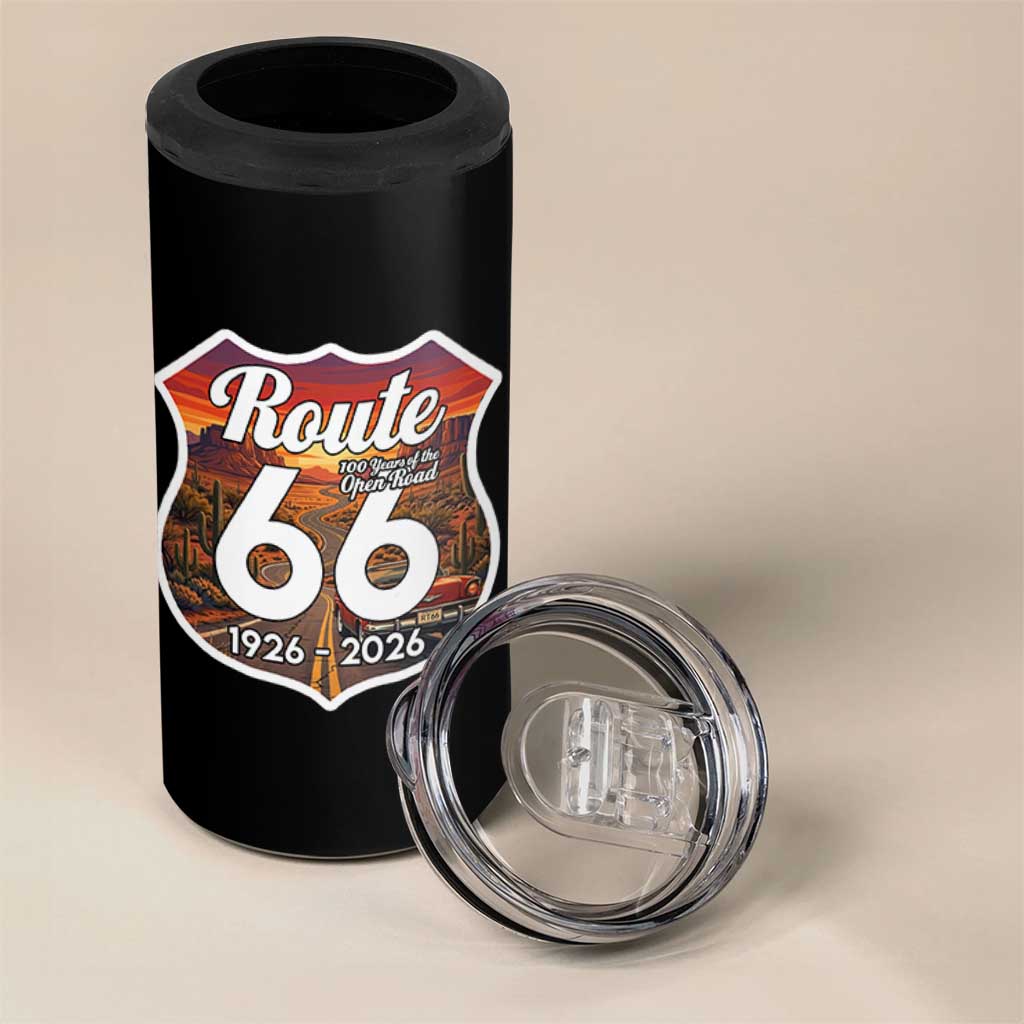 Route Highway 66 Centennial 4 in 1 Can Cooler Tumbler Vintage Distressed Americas Highway