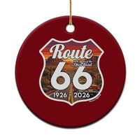 Route Highway 66 Centennial Ceramic Ornament Vintage Distressed Americas Highway