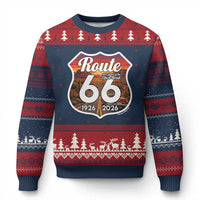 Route Highway 66 Centennial Ugly Christmas Sweater Vintage Distressed Americas Highway