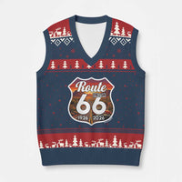 Route Highway 66 Centennial V-Neck Knit Sweater Vest Vintage Distressed Americas Highway