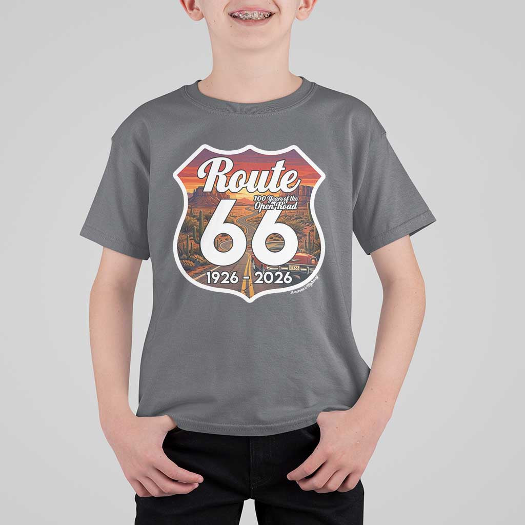 Route Highway 66 Centennial T Shirt For Kid Vintage Distressed Americas Highway