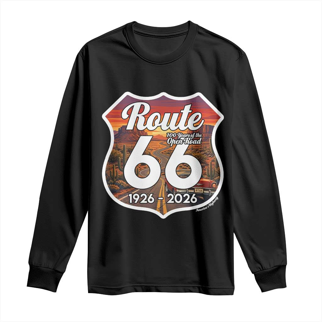 Route Highway 66 Centennial Long Sleeve Shirt Vintage Distressed Americas Highway