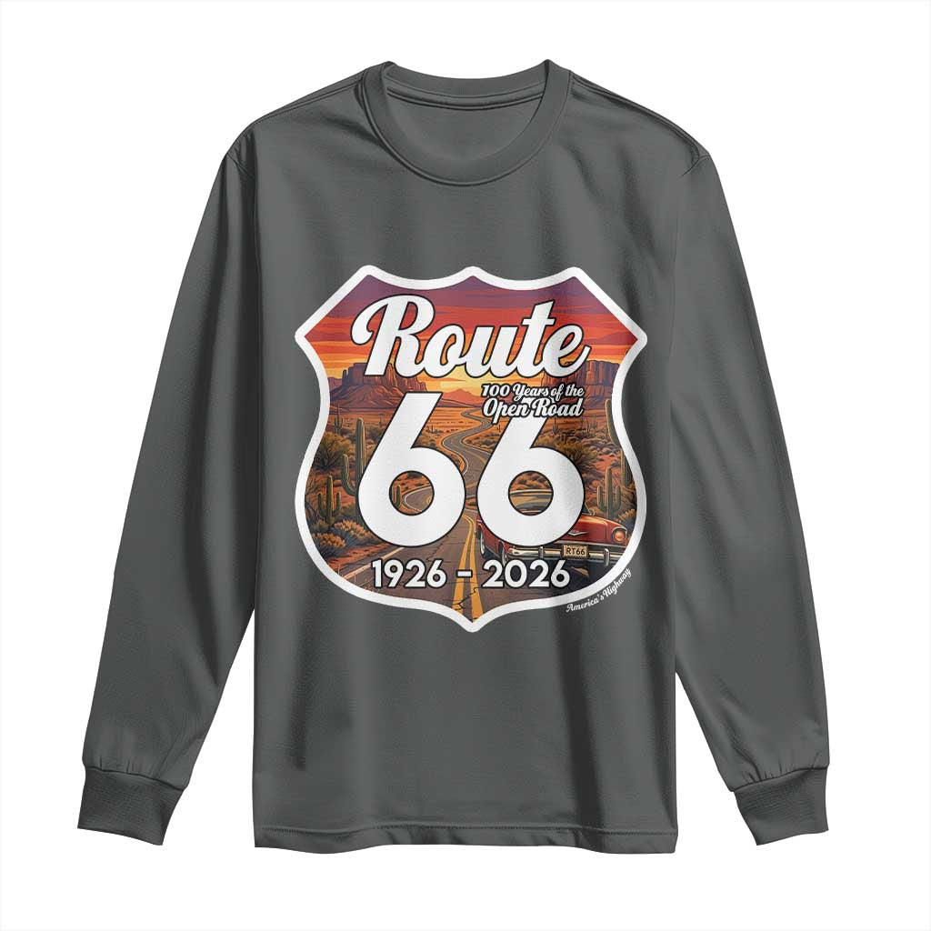 Route Highway 66 Centennial Long Sleeve Shirt Vintage Distressed Americas Highway