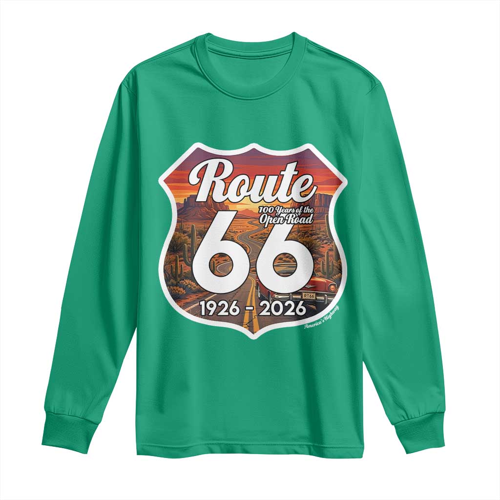 Route Highway 66 Centennial Long Sleeve Shirt Vintage Distressed Americas Highway