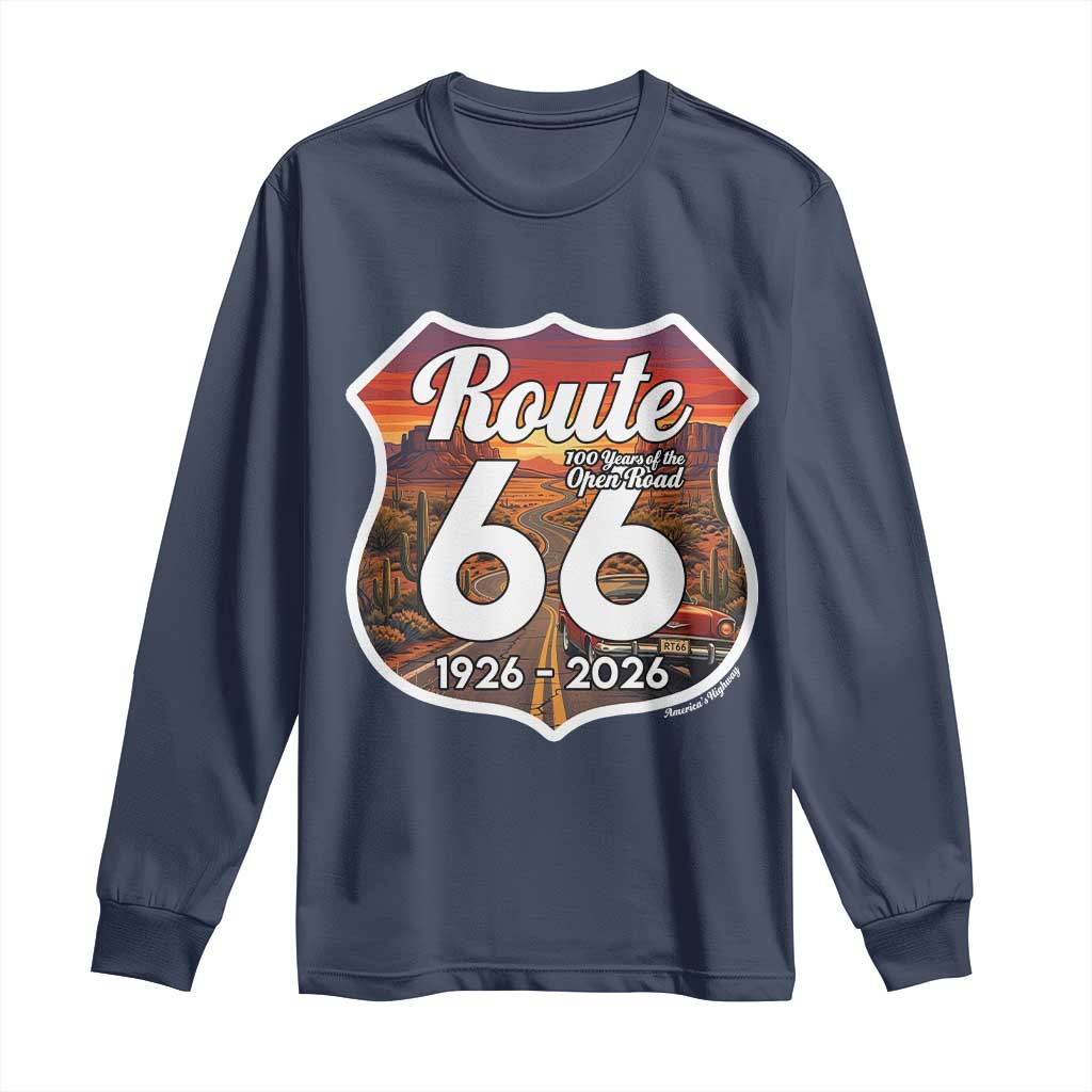 Route Highway 66 Centennial Long Sleeve Shirt Vintage Distressed Americas Highway