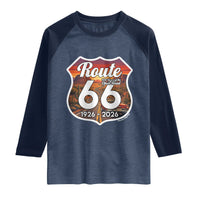 Route Highway 66 Centennial Raglan Shirt Vintage Distressed Americas Highway