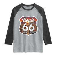 Route Highway 66 Centennial Raglan Shirt Vintage Distressed Americas Highway