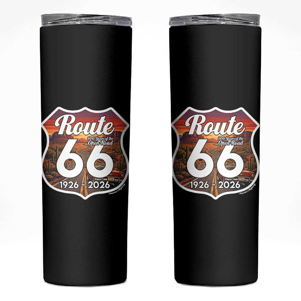Route Highway 66 Centennial Skinny Tumbler Vintage Distressed Americas Highway