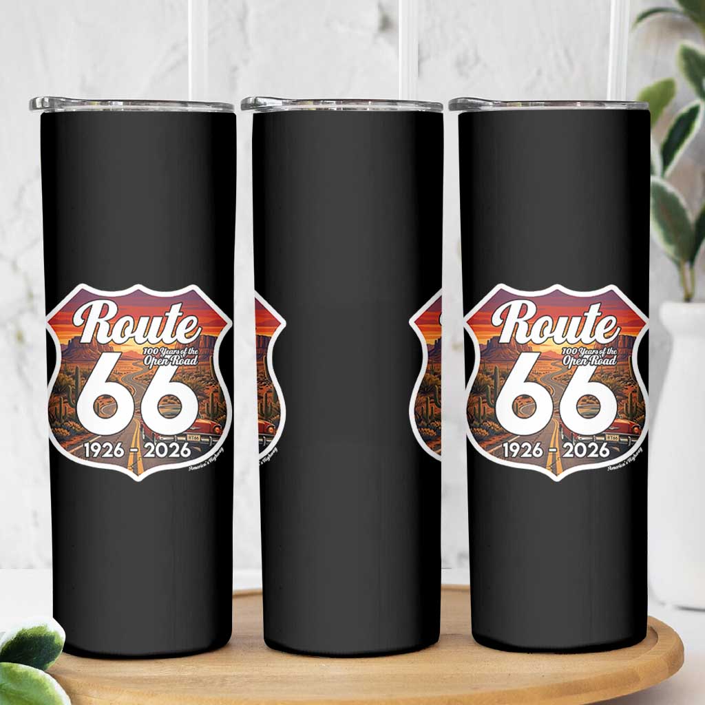 Route Highway 66 Centennial Skinny Tumbler Vintage Distressed Americas Highway