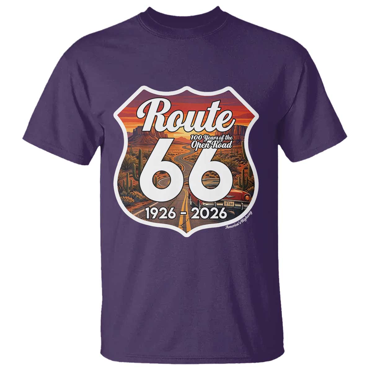 Route Highway 66 Centennial T Shirt Vintage Distressed Americas Highway