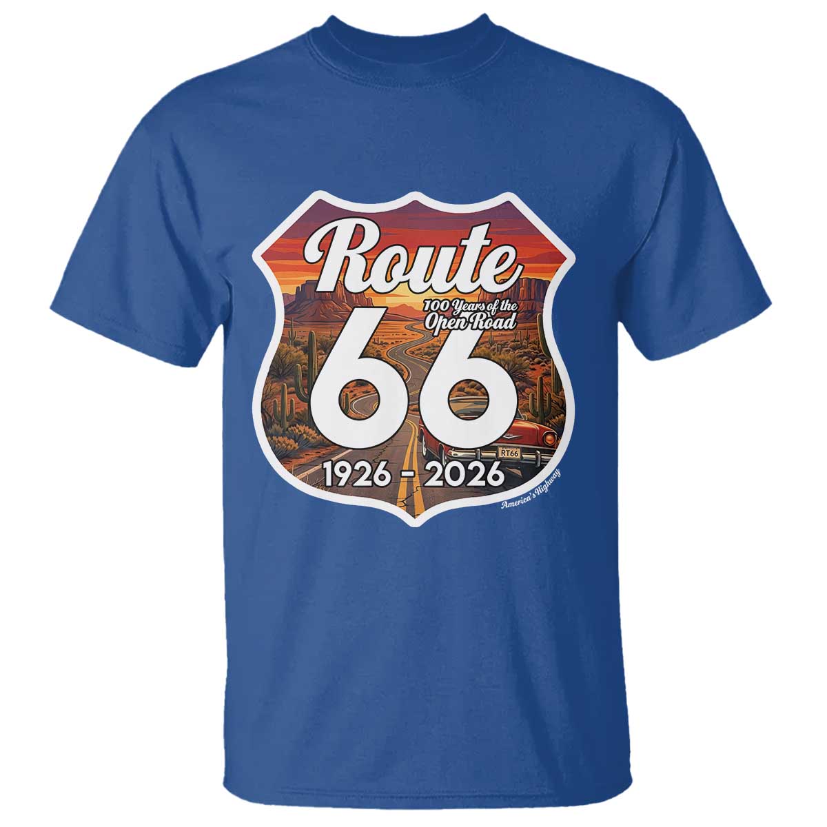 Route Highway 66 Centennial T Shirt Vintage Distressed Americas Highway