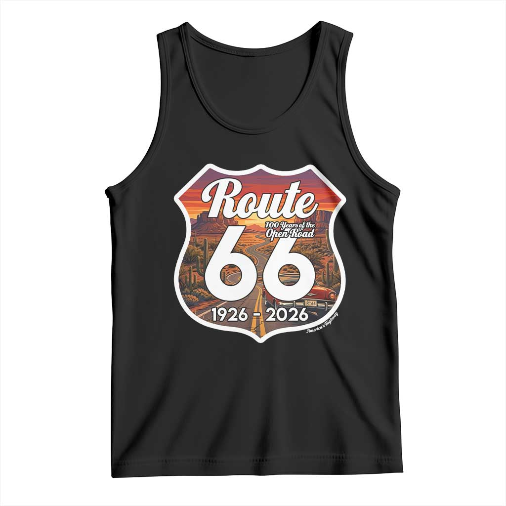 Route Highway 66 Centennial Tank Top Vintage Distressed Americas Highway