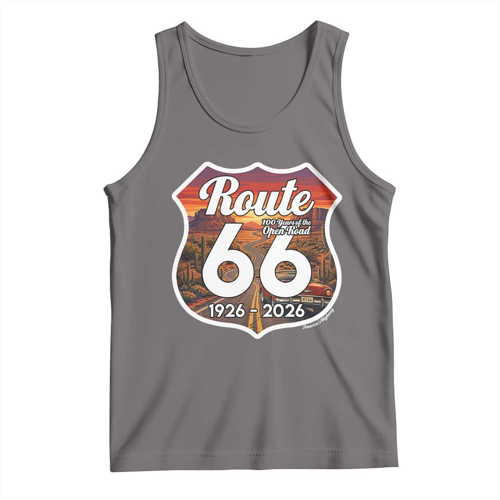 Route Highway 66 Centennial Tank Top Vintage Distressed Americas Highway