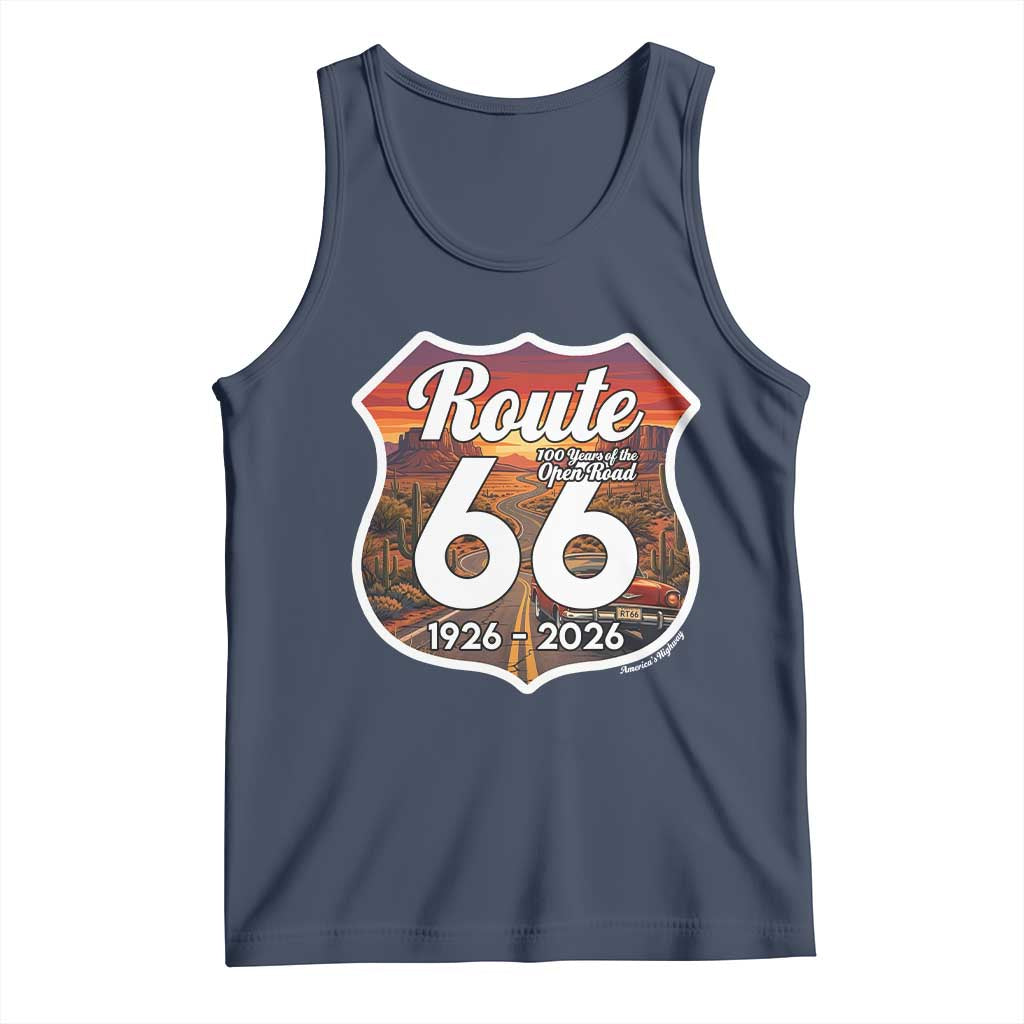 Route Highway 66 Centennial Tank Top Vintage Distressed Americas Highway