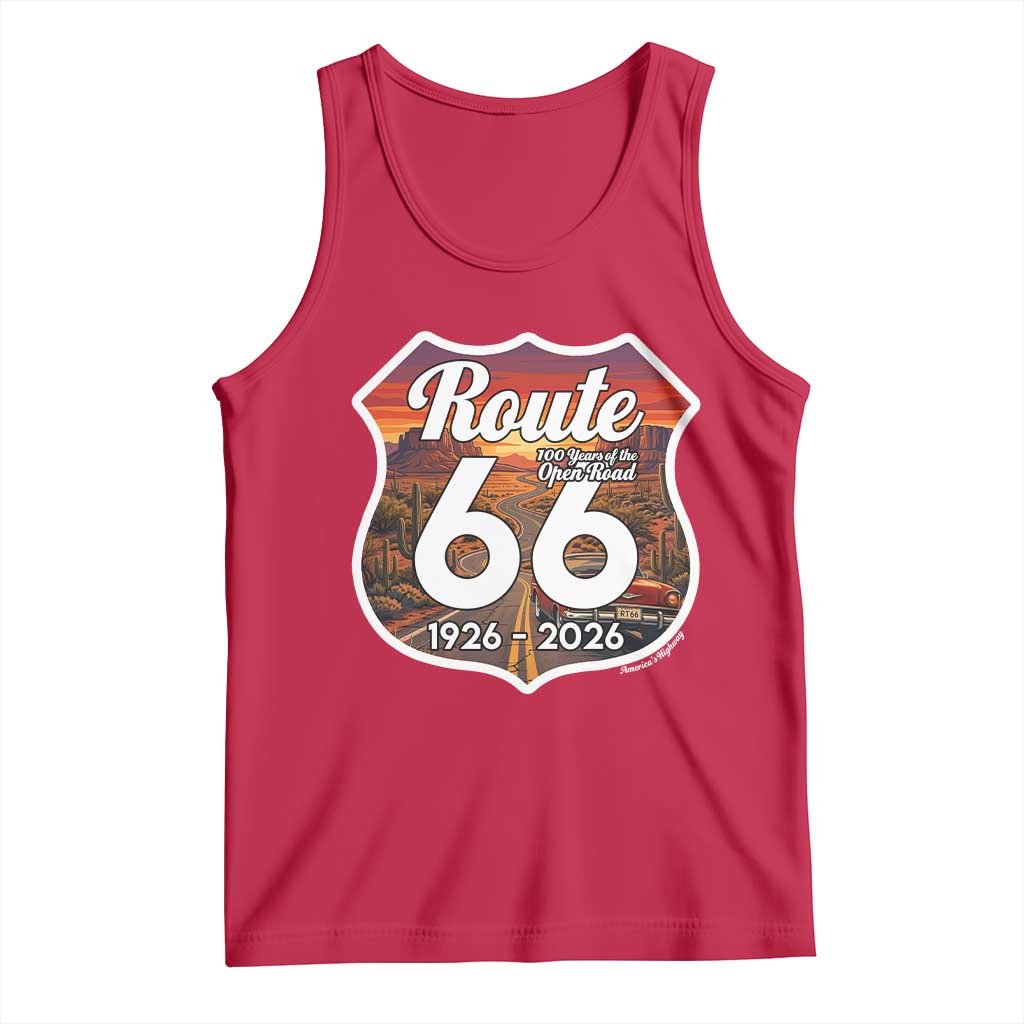 Route Highway 66 Centennial Tank Top Vintage Distressed Americas Highway