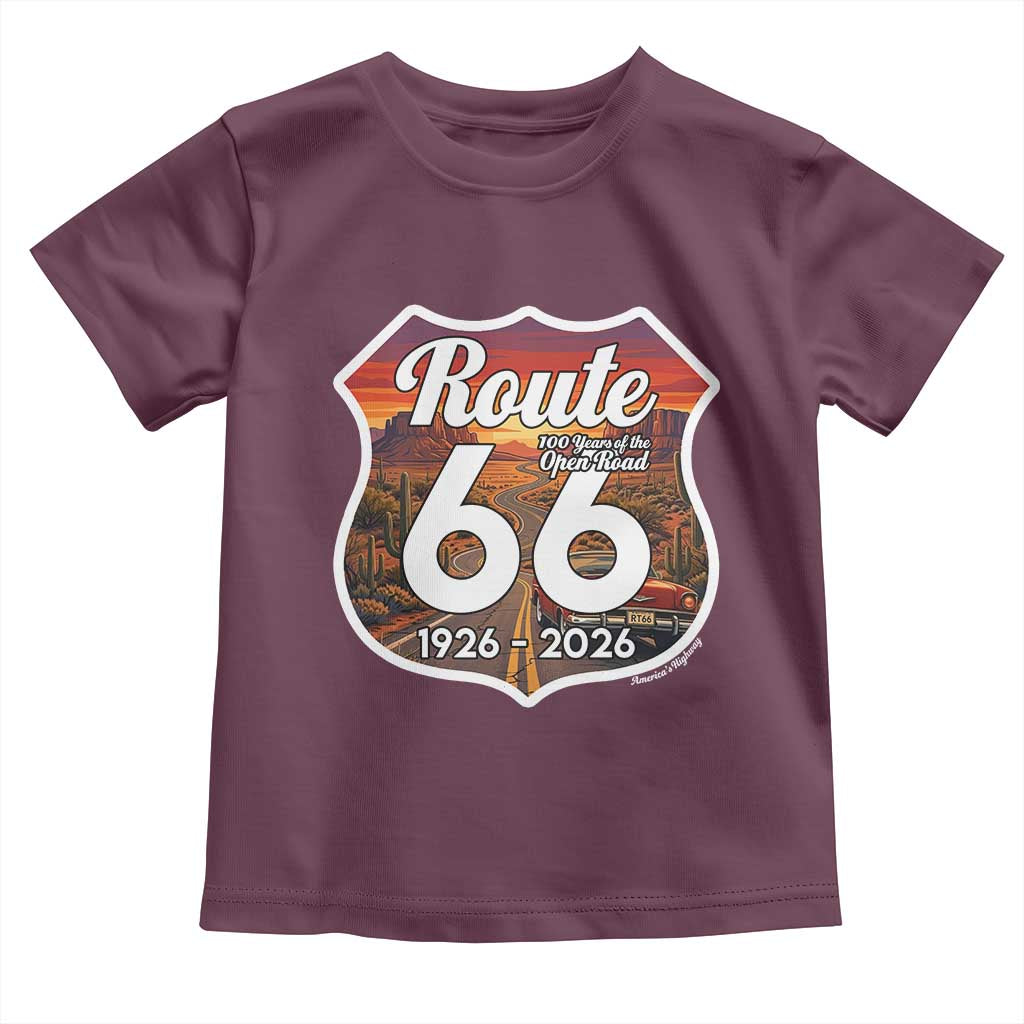 Route Highway 66 Centennial Toddler T Shirt Vintage Distressed Americas Highway