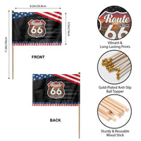 Route Highway 66 Centennial Patriotic Handheld Flag Vintage Distressed Americas Highway
