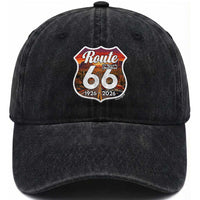 Route Highway 66 Centennial Washed Cotton Baseball Cap Vintage Distressed Americas Highway