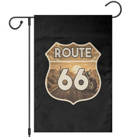 Vintage Motorcycle Road Trip Route Highway 66 Garden Flag Open Road Adventure