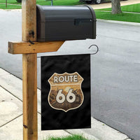 Vintage Motorcycle Road Trip Route Highway 66 Garden Flag Open Road Adventure