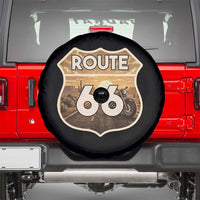 Vintage Motorcycle Road Trip Route Highway 66 Spare Tire Cover Open Road Adventure