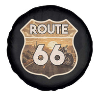 Vintage Motorcycle Road Trip Route Highway 66 Spare Tire Cover Open Road Adventure