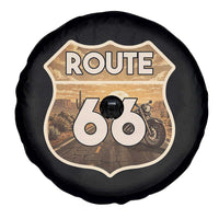 Vintage Motorcycle Road Trip Route Highway 66 Spare Tire Cover Open Road Adventure