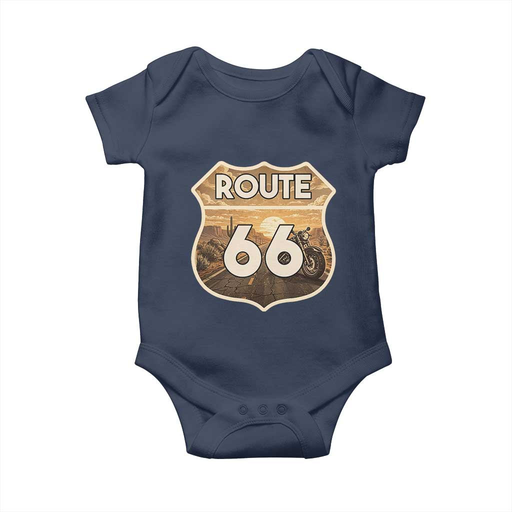 Vintage Motorcycle Road Trip Route Highway 66 Baby Onesie Open Road Adventure