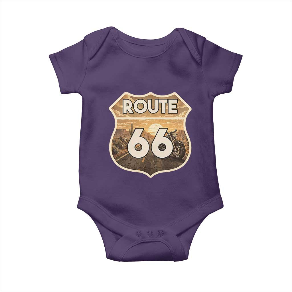 Vintage Motorcycle Road Trip Route Highway 66 Baby Onesie Open Road Adventure
