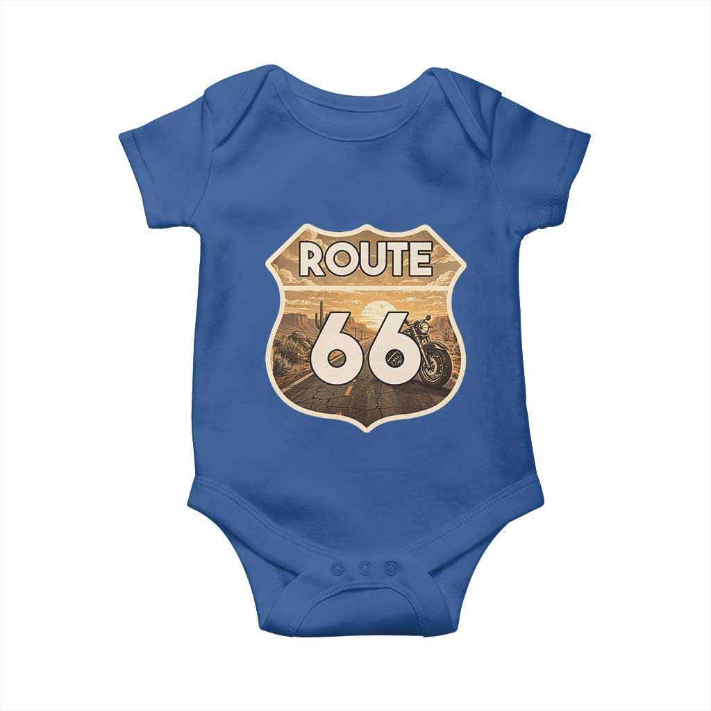 Vintage Motorcycle Road Trip Route Highway 66 Baby Onesie Open Road Adventure