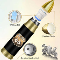 Vintage Motorcycle Road Trip Route Highway 66 Bullet Tumbler Open Road Adventure