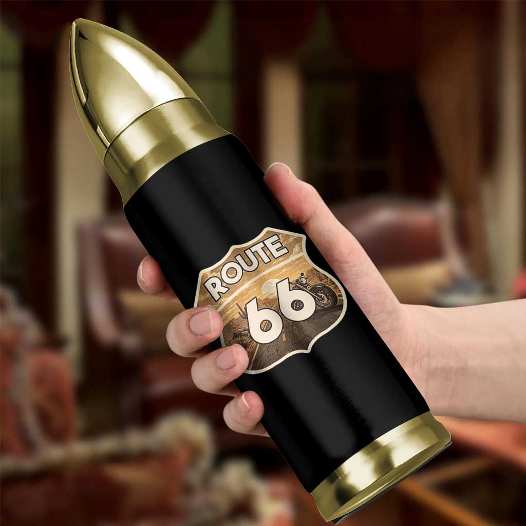 Vintage Motorcycle Road Trip Route Highway 66 Bullet Tumbler Open Road Adventure
